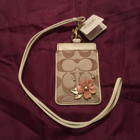 Coach Accessories - NWT - Coach floral appliqué lanyard ID case